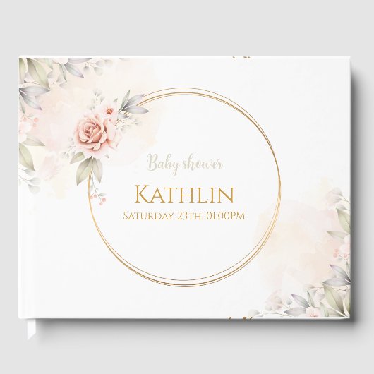 Livre D'or Blooming Baby Shower Invitation (Recto)