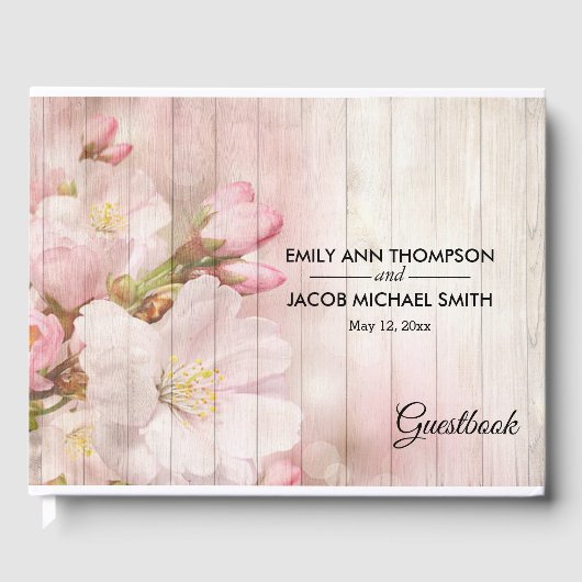 Livre D'or Blooms rustiques | Cherry Blossom Mariage (Recto)