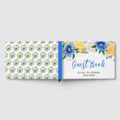 Livre D'or Blue and Yellow Flowers with Foliage Birthday (Complet)