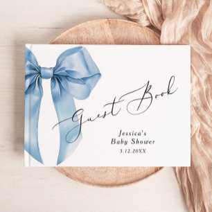 Livre D'or Blue Bow Calligraphie Baby Bow douche