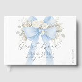 Livre D'or Blue Bow Coquette Baby Boy Shower (Recto)