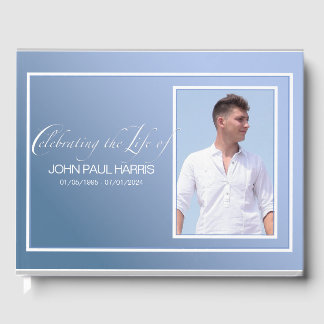 Livre D'or Blue Celebration a Life Photo Memorial