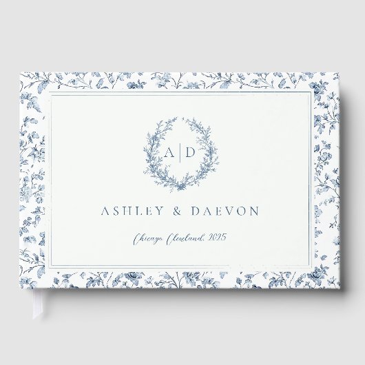 Livre D'or Blue Chinoiserie Wedding (Recto)