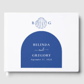 Livre D'or Blue Clam Seashells Coastal Seaside Beach Wedding (Recto)