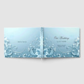Livre D'or Blue Decorative Floral Guest Book (Complet)