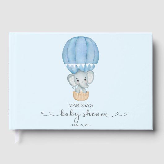 Livre D'or Blue Elephant Baby Boy Douche (Recto)