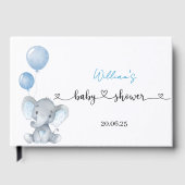 Livre D'or Blue Elephant Balloons Foil Baby Shower Guest Book (Recto)