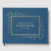 Livre d'or Blue Faux Leather Gold Frame Livre d'or (Recto)