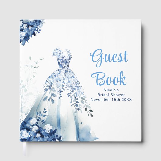 Livre D'or Blue Floral Dress Bridal Shower (Recto)