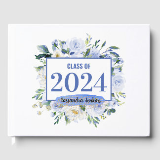 Livre D'or Blue Floral Rose Année de graduation