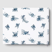 Livre D'or Blue indigo aquarelle lin fleuri mariage (Verso)