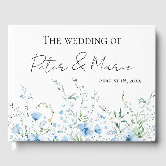 Livre D'or Blue Meadow Wildflower Personalized Wedding