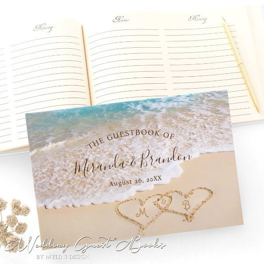 Livre D'or Blue Ocean Waves Plage tropicale Mariage
