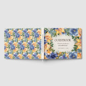 Livre D'or Blue Orange Floral 80e anniversaire (Complet)