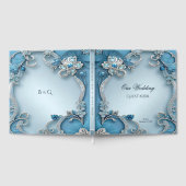 Livre D'or Blue Ornate Floral Guest Book (Complet)