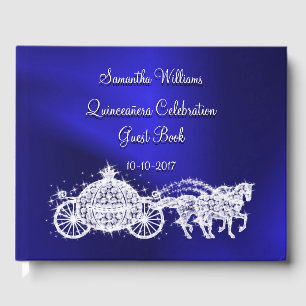 Livre D'or Blue Princess Coach & Horses Quinceañera