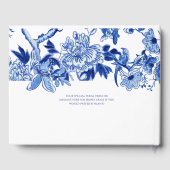 Livre D'or Blue White Birds Floral n Foliage Fête des mariées (Verso)