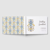 Livre D'or Blue Yellow Bows & Blossoms Floral Mariage (Complet)