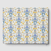 Livre D'or Blue Yellow Bows & Blossoms Floral Mariage (Verso)