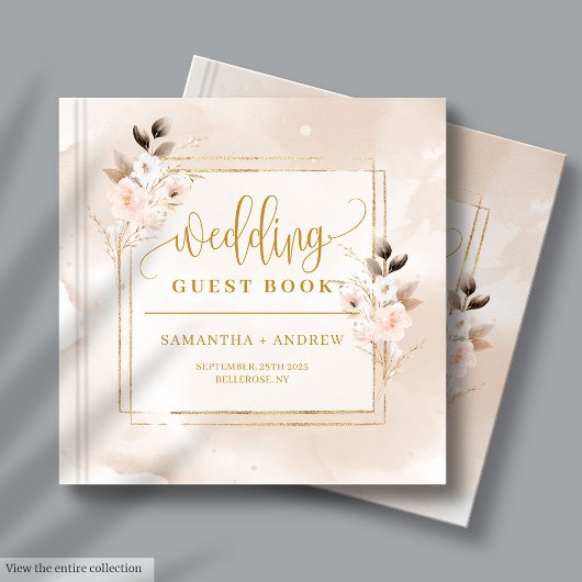 Livre D'or Blush Boho Fall Floral Mariage Invité Réserver S'i