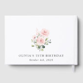 Livre D'or Blush Flowers, Pink Flowers, Greenery, Birthday (Verso)