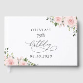 Livre D'or Blush Flowers, Pink Flowers, Greenery, Birthday (Recto)