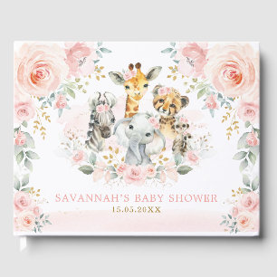 Livre D'or Blush Gold Jungle Safari Animaux sauvages Baby Gir