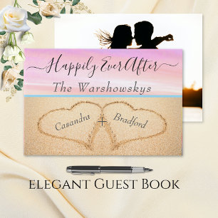 Livre D'or Blush Pink Beach Wedding 2 Coeurs Photo Mariage