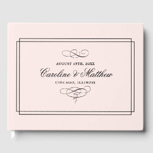 Livre D'or Blush Pink Elegant Wedding Livres d'invités