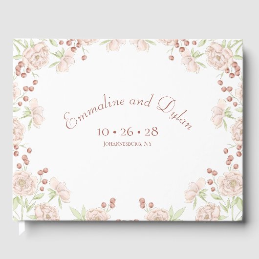 Livre D'or Blush Pink Roses Wedding (Recto)