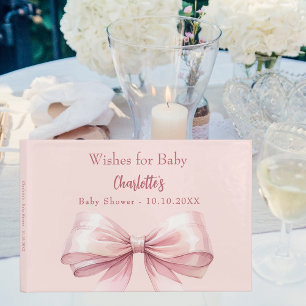 Livre D'or Blush rose bow souhaite fille Baby shower
