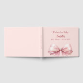 Livre D'or Blush rose bow souhaite fille Baby shower (Complet)