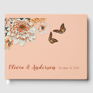 Livre D'or Blush Terracotta Floral Mariage d'automne