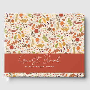 Livre D'or Bohème Floral Rustique Séché Automne Mariage Chute