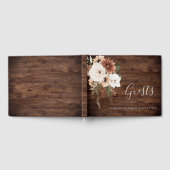 Livre D'or Bohème Floral Terracotta Mariage Bois rustique (Complet)