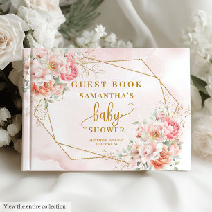 Livre D'or Bohème pastel rose sauge baby shower or floral