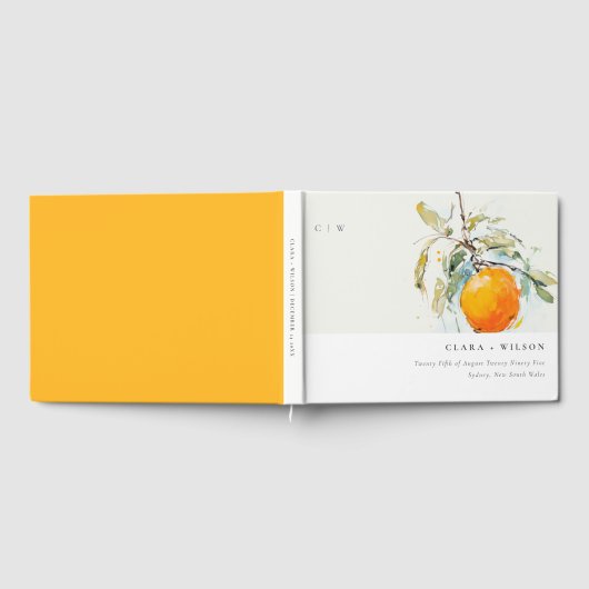 Livre D'or Boho Abstrait Sketchy Orange Garden Mariage (Complet)