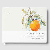 Livre D'or Boho Abstrait Sketchy Orange Garden Mariage (Recto)