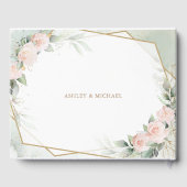 Livre D'or Boho Blush fleurs rose verdure et mariage or (Verso)