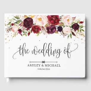 Livre D'or Boho Burgundy marsala bleu rose mariage