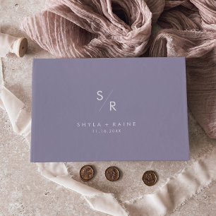 Livre D'or Boho Chic Lavande violet Mariage Monogramme