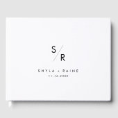 Livre D'or Boho Chic noir et blanc Mariage de monogramme (Recto)