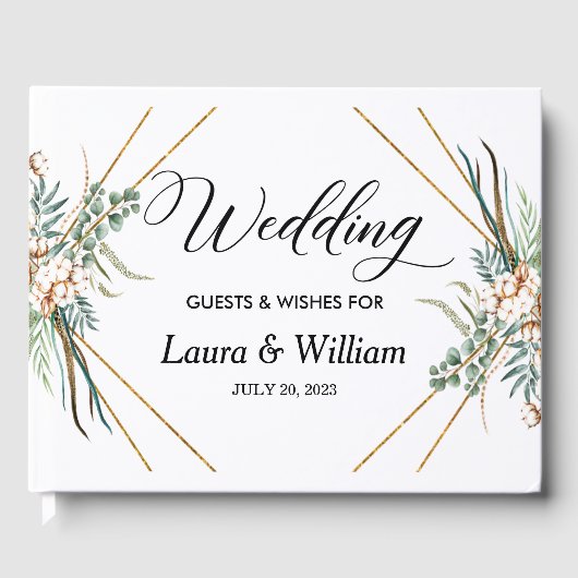 Livre D'or Boho Cotton Greenery Parties scintillant Cadre Mar (Recto)