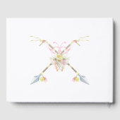 Livre D'or Boho Dream Catcher Pink Yellow Feathers Flèches (Verso)