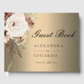 Livre D'or Boho Elegant Gold et Mariage Fleur sauvage (Recto)