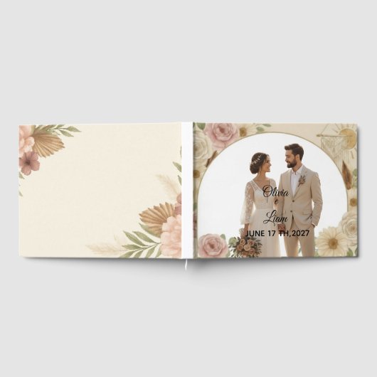 Livre D'or Boho Elegant Wedding Guest Book – Romantic Keepsak (Complet)
