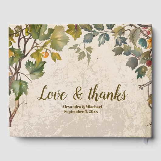 Livre D'or Boho Fleur sauvage d'automne Mariage botanique (Verso)