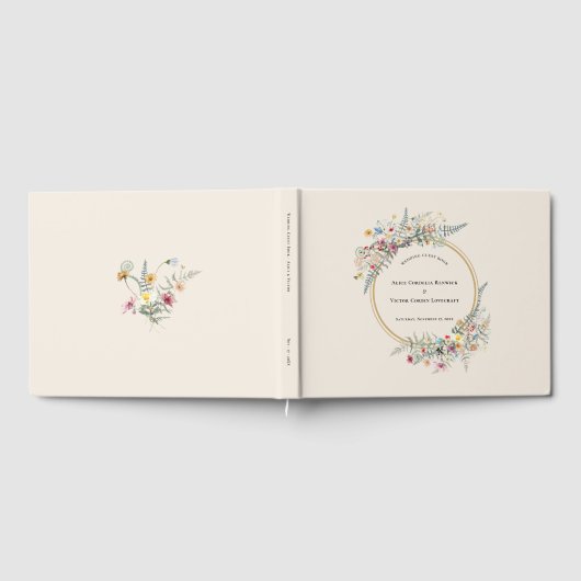 Livre D'or Boho Fleur sauvage Fern Mariage beige (Complet)