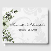 Livre D'or Boho Green Berries et Grey Mariage damassé (Recto)