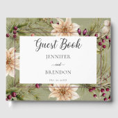 Livre D'or Boho Hiver Végétation Boughs Vert Sage (Recto)